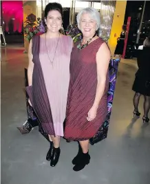  ??  ?? Sisters Jane and Roxanne McCaig wearing Issey Miyake.