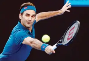  ??  ?? Roger Federer in action at the 2019 Australian Open