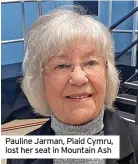  ?? ?? Pauline Jarman, Plaid Cymru, lost her seat in Mountain Ash