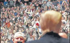  ?? REUTERS ?? Crowd reacts to US President Donald Trump's arrival at Madison Square Garden for a mixed martial arts sports event.