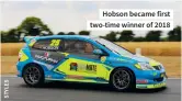  ??  ?? Hobson became first two-time winner of 2018
