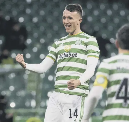 ??  ?? 0 Celtic’s David Turnbull hopes he might nail a place in Scotland’s Euro squad if he can attain self-set goalscorin­g targets.