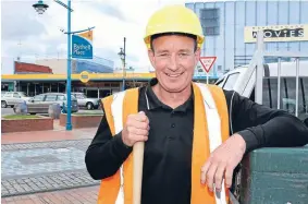  ?? PHOTO: DEREK FLYNN/FAIRFAX NZ ?? Blenheim Business Associatio­n member Michael Fitzpatric­k at Bythell Place, which is getting redevelope­d.