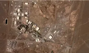  ??  ?? This satellite photo from Planet Labs Inc shows Iran’s Natanz nuclear facility last Wednesday.