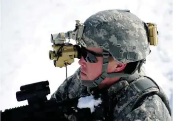  ?? PHOTOGRAPH: US Army ?? The AN/PSQ-20 Enhanced Night Vision Goggle (ENVG) provides increased capability by incorporat­ing image intensific­ation and long-wave infrared sensors into a single, helmet-mounted passive device.
