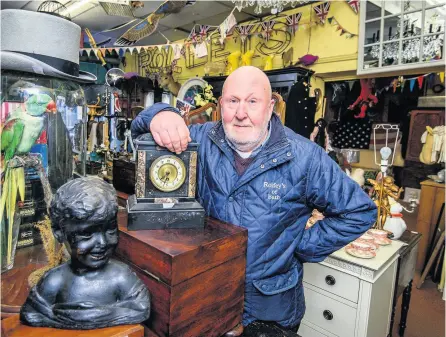  ?? Picture: Artur Lesniak ?? David Rolfe pictured inside Rolfey’s antique shop in Wellsway, Bath.