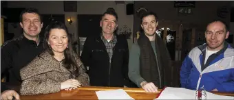  ?? Photo by John Reidy. ?? Pictured during the filming for the John Twiss documentar­y at Hughes’ Bar in Cordal were: Seán Hughes, proprietor; Helen O’Connor, Firies; Johnnie Roche, Castleisla­nd; Tim Fairclough, production runner and Denis Sayers, Kilflynn.