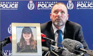  ??  ?? PROBE: DI Scott Beard confirms a man is to be charged with the murder of backpacker Grace
