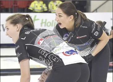  ?? FILE PHOTO ?? Lindsey Burgess, left, of Truro and her cousin Karlee Burgess of Hilden were members of a Nova Scotia team that competed at the Pinty’s Grand Slam of Curling’s Canadian Beef Masters in October.