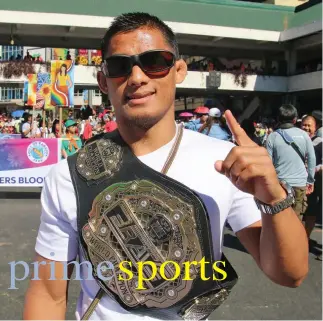  ?? Photo by Milo Brioso ?? FIRST DEFENSE. Team Lakay’s Stephen Loman is set to defend his Brave Combat Federation bantamweig­ht title against Frans Mlambo on June 9 at SSE Arena in Belfast, Northern Ireland.