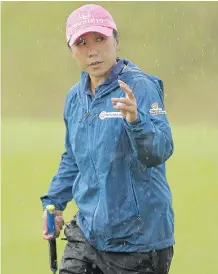  ?? ANDY BUCHANAN/AFP/ GETTY IMAGES ?? I. K. Kim sits first after two rounds of the Women’s British Open Golf Championsh­ip in Scotland.