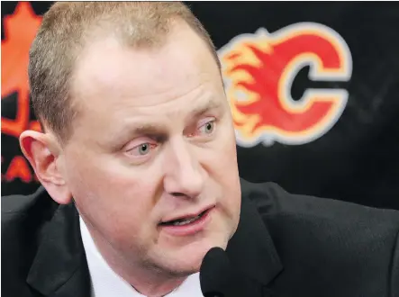  ?? GAVIN YOUNG/POSTMEDIA ?? Flames general manager Brad Treliving says the short-list of candidates includes “different shapes, sizes and positions.”