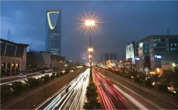  ?? Bloomberg ?? King Fahad Road in Riyadh. Saudi Arabia’s Vision 2030, among other regional mega-projects, helped to revive demand across the GCC consulting market