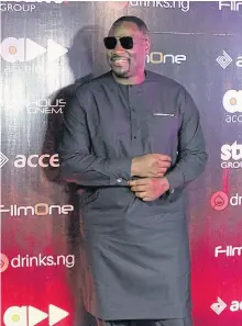  ?? ACCELERATE TV/HANDOUT VIA REUTERS ?? British-born Nigerian actor Adewale Akinnuoye-agbaje poses at the premiere of his film “Farming” in Lagos, Nigeria in this handout picture obtained by Reuters on October 21, 2019.