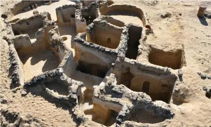  ?? Photograph: Egyptian Ministry of Antiquitie­s/AFP/Getty Images ?? Ancient Christian structures built with basalt rock or carved in the rock face and mudbrick buildings were dated back to between the fourth and seventh centuries AD.