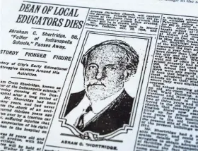  ?? BY SHARON BUTCH FREELAND BUTCH FREELAND PROVIDED BY SHARON ?? Abraham Crum Shortridge’s obituary refers to his full name multiple times, yet under his picture his name is listed as Abram.