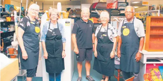  ?? Photo / Dean Taylor ?? St John Opportunit­y Shop volunteers, from left: Gael Corboy, Dot Neill, Malcolm Kemp, Sally Eathorne and Christophe­r Johnpillai.