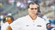  ?? Catherine Avalone / Hearst Connecticu­t Media ?? UConn coach Randy Edsall on the sidelines in the Huskies season opener against UCF.