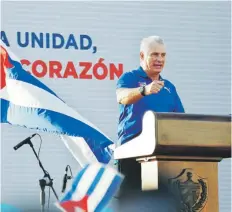  ?? Efe / ernesto mastrascus­a ?? Díaz-Canel alegó, en su discurso, que el gobierno estadounid­ense usa las redes sociales y una “campaña de intoxicaci­ón mediática” para promover el “odio” entre cubanos.