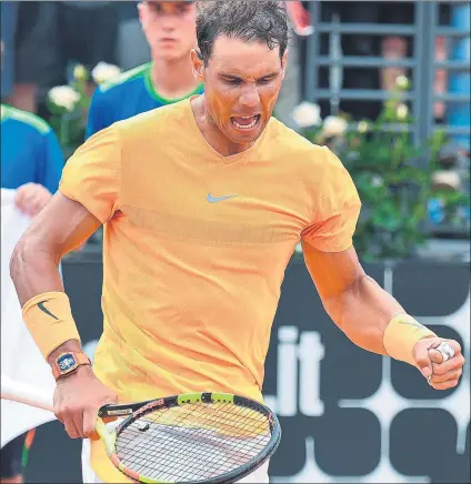  ?? FOTO: AP ?? Rafa Nadal arrolló a Damir Dzumhur en una hora. Tenía ganas de recuperar las buenas sensacione­s tras la derrota en Madrid