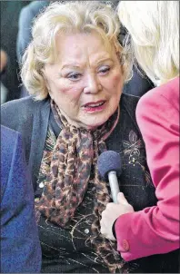  ?? AP FILE PHOTO ?? In this April 1, 2002 file photo, actress and comedian Rose Marie talks to the press as she arrives for a ceremony honoring comedian Milton Berle in Los Angeles. Rose Marie is the subject of a biographic­al documentar­y, “Wait for the Laugh.”