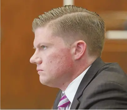  ?? STAFF PHOTOS BY ANGELA ROWLINGS ?? ‘SEEMED FINE’: Charlestow­n lawyer Benjamin Urbelis, above, appears in court for the beginning of his trial on a drunken-boating charge. Former Coast Guard Petty Officer Joseph Prest, top left, and witness Camilla Priete testified during the first day...