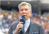  ??  ?? Michael Buffer at Hampden yesterday