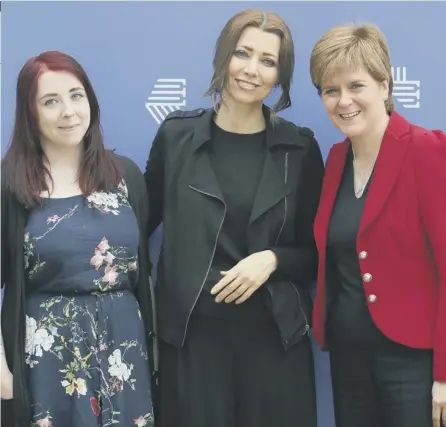  ?? PICTURE: JANE BARLOW/PA ?? From left, Heather Mcdaid, Elif Shafak and First Minister Nicola Sturgeon