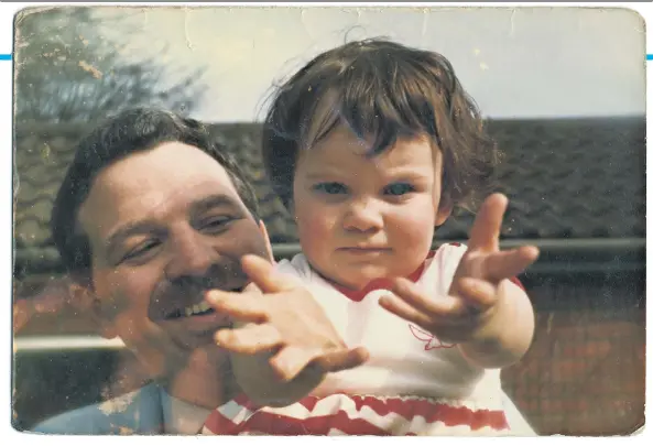  ??  ?? Reconnecti­ng with the past: Gail Mcconnell with her father William who was killed in 1984, and, below, today