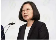  ?? — AP ?? Fall from grace: Tsai speaking after the election results in Taipei.