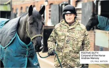  ?? CPL PAUL WATSON ?? FESTIVE DUTY: Corporal of the Horse Andrew Mancey