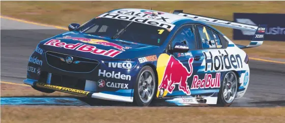  ?? Picture: AAP IMAGE ?? Paul Dumbrell, co-driver to Jamie Whincup, sets the track alight during a practice session yesterday.