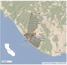  ?? Map: Sriharsha Devulapall­i / The Chronicle • Source: Openstreet­map, Bureau of Land Management, Land Trust of Santa Cruz County ??