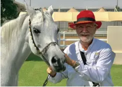  ??  ?? “Herbie time”: Horsing around in Qatar with an Arabian in 2016.