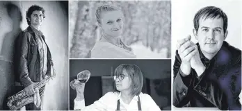  ?? FOTO: VERANSTALT­ER ?? Akteure der Freitagabe­nd-veranstalt­ung „Wine, Sax & Vocals“: Christian Segmehl, Theresa Gauß, Cathrin Trost und Gerhard Vielhaber (von links).