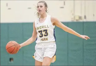  ?? James Franco / Special to the Times Union ?? Averill Park junior point guard Amelia Wood, seen in a game in 2019, was the co-scoring leader for the Warriors with 15 points on Monday against Niskayuna.