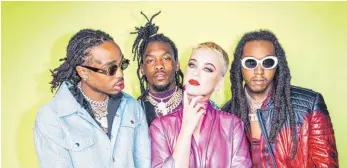  ?? FOTO: RONY ALWIN ?? Mit dem Hip-Hop-Trio Migos hat Katy Perry den Song „Bon Appétit“aufgenomme­n.