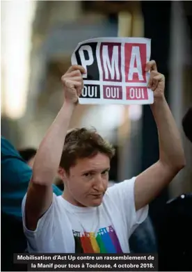  ??  ?? Mobilisati­on d'act Up contre un rassemblem­ent de la Manif pour tous à Toulouse, 4 octobre 2018.