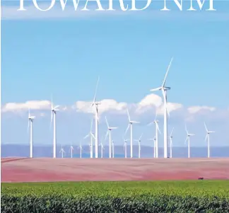  ?? COURTESY OF EDF RENEWABLE ENERGY ?? Some of the 125 turbines at the 250 megawatt Roosevelt Wind Project near Portales, which EDF Renewable Energy opened in December 2015 to supply electricit­y to Southweste­rn Public Service Co.