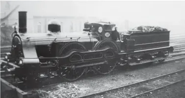  ?? V R Webster Collection/Kiddermins­ter Railway Museum ?? Conner ‘98’ class 2-4-0 No 110 is seen between duties at Edinburgh (Princes Street) station on 15 October 1894. Boasting 7ft 2in driving wheels, 3ft 7in leading wheels, 17in x 24in cylinders and a working pressure of 140psi, this locomotive was completed by the Caledonian Railway at its St Rollox Works in 1868 and is seen after its rebuild after ten years of service. The class amounted to 28 engines, all but ten being built by Neilson & Co Ltd, and they were designed to work with the Connor ‘76’ class 2-2-2s on passenger duties. Transferre­d to the duplicate list in 1899 as No 1226, the pictured locomotive would be withdrawn in 1900.