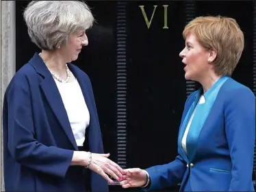  ??  ?? Talks: Theresa May will today meet Nicola Sturgeon, who wants a say in Brexit talks planning