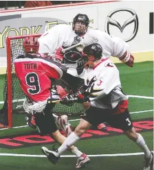  ?? DENISE HOWARD FILES ?? Kaleb Toth says when the Calgary Roughnecks launched in the 2002 NLL season, it was mostly about educating fans.