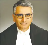  ?? OFFICE OF THE COMMISSION­ER FEDERAL JUDICIAL AFFAIRS CANADA / VIA REUTERS ?? New Supreme Court Justice Mahmud Jamal was born in Kenya to Ismaili parents who later settled in Edmonton.