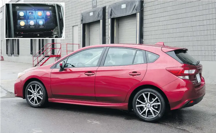  ??  ?? The 2019 Subaru Impreza Hatchback has steering that is light, but accurate, and the suspension does a good job of soaking up bumps.