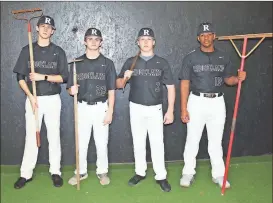  ??  ?? Seniors Ellis Johnson, Jacob Stephens, Dylan Wooten and Jordan Tucker are ready to roll up their sleeves and help get Ridgeland back to the Class 4A state playoffs. (Photo by Scott Herpst)