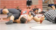  ?? DAVID GARRETT/SPECIAL TO THE MORNING CALL ?? Parkland senior Cory Border pins Boyertown's Robert Terra en route to a 5-0 Saturday at Parkland's Winter Duals. Border is 20-4 this season, his first on the wrestling mat since eighth grade.