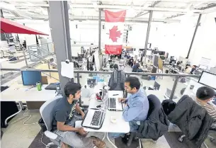  ?? GLENN LOWSON FOR THE TORONTO STAR FILE PHOTO ?? Canada’s tech scene is thriving and startups are proliferat­ing, fuelled by a hike in local investment.