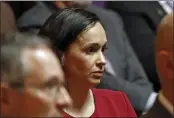  ?? RICH PEDRONCELL­I — THE ASSOCIATED PRESS FILE ?? California Republican Party chairwoman Jessica Millan Patterson listens during a hearing in Sacramento.