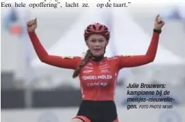  ?? FOTO PHOTO NEWS ?? Julie Brouwers: kampioene bij de meisjes-nieuweling­en.