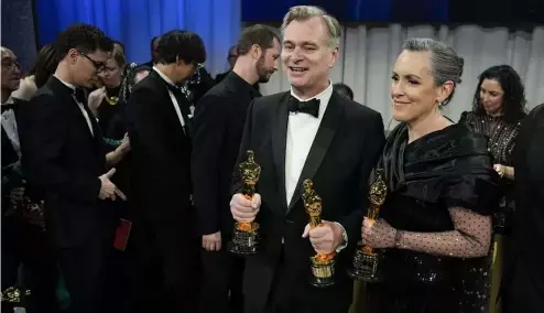 ?? ?? Oppenheime­r director Christophe­r Nolan and producer wife Emma Thomas to receive knighthood and damehood